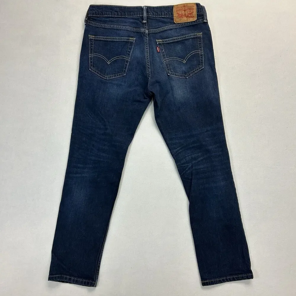 Levi's 511 Slim Straight Jeans Men's 33x30 Stretch Mid Rise Blue Denim Classic